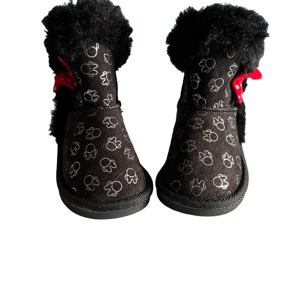 Disney Minnie Mouse Toddler Boots Girl's Black US 5 Mouse Design Bow Accent